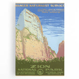 Zion National Park Vintage Travel Poster - Retro Nature Art
