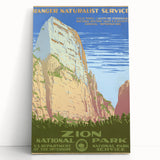 Zion National Park Vintage Travel Poster - Retro Nature Art