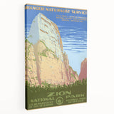 Zion National Park Vintage Travel Poster - Retro Nature Art
