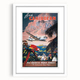Caribbean Vintage Travel Poster - Retro Pan Am Aviation Art