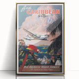 Caribbean Vintage Travel Poster - Retro Pan Am Aviation Art