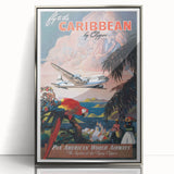 Caribbean Vintage Travel Poster - Retro Pan Am Aviation Art