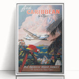 Caribbean Vintage Travel Poster - Retro Pan Am Aviation Art