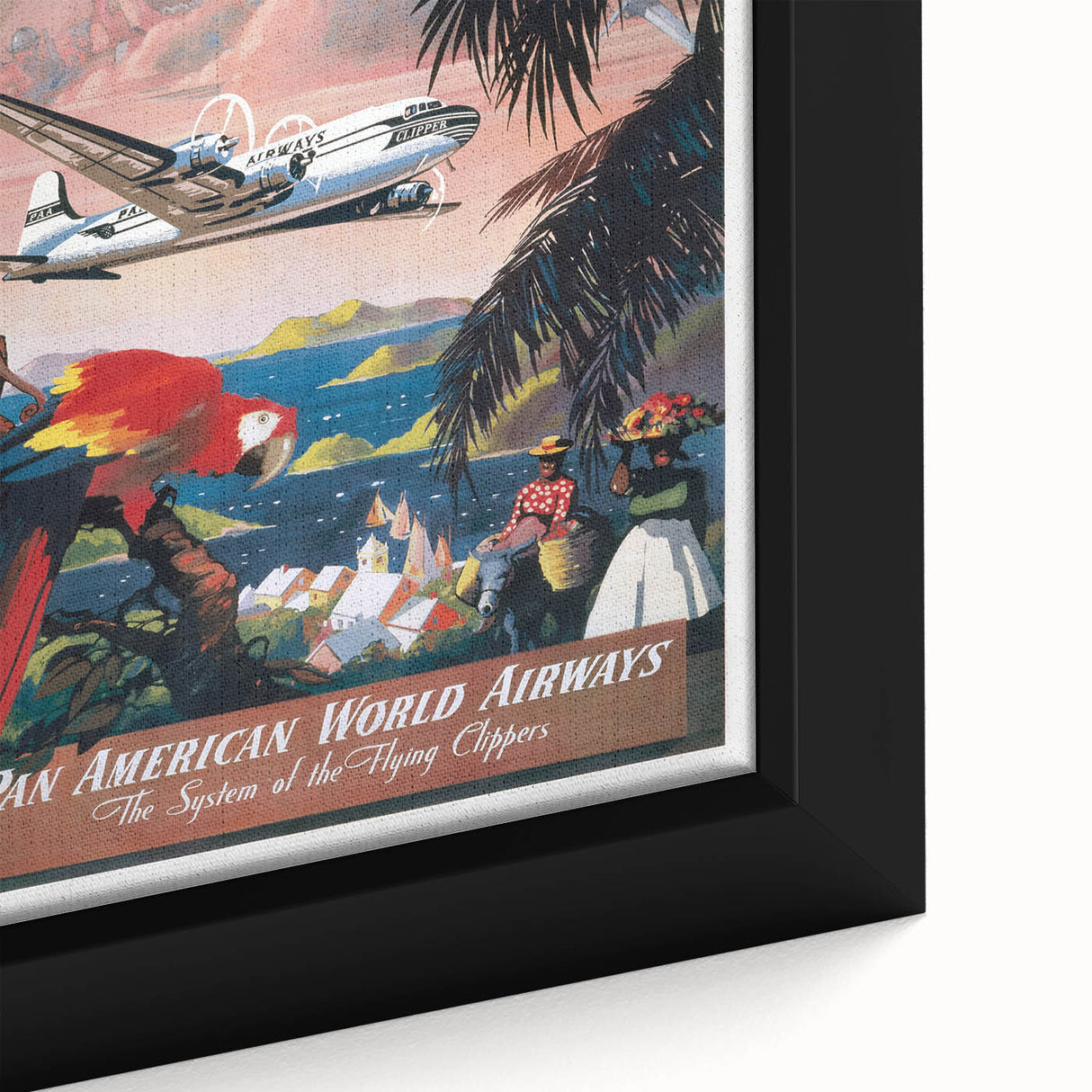 Caribbean Vintage Travel Poster - Retro Pan Am Aviation Art