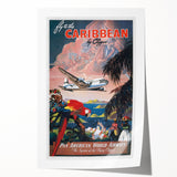 Caribbean Vintage Travel Poster - Retro Pan Am Aviation Art