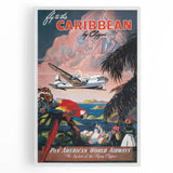 Caribbean Vintage Travel Poster - Retro Pan Am Aviation Art