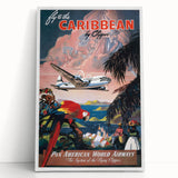 Caribbean Vintage Travel Poster - Retro Pan Am Aviation Art