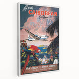 Caribbean Vintage Travel Poster - Retro Pan Am Aviation Art