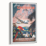 Caribbean Vintage Travel Poster - Retro Pan Am Aviation Art