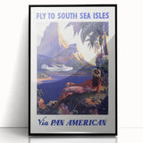 South Sea Isles Vintage Travel Poster - Retro Pan Am Art