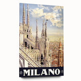 Milan Vintage Travel Poster - Retro Italian Architecture Art
