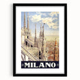 Milan Vintage Travel Poster - Retro Italian Architecture Art