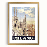 Milan Vintage Travel Poster - Retro Italian Architecture Art