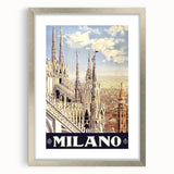 Milan Vintage Travel Poster - Retro Italian Architecture Art