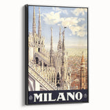 Milan Vintage Travel Poster - Retro Italian Architecture Art