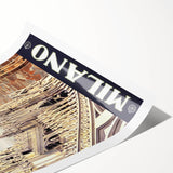 Milan Vintage Travel Poster - Retro Italian Architecture Art