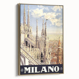 Milan Vintage Travel Poster - Retro Italian Architecture Art
