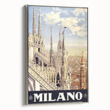 Milan Vintage Travel Poster - Retro Italian Architecture Art