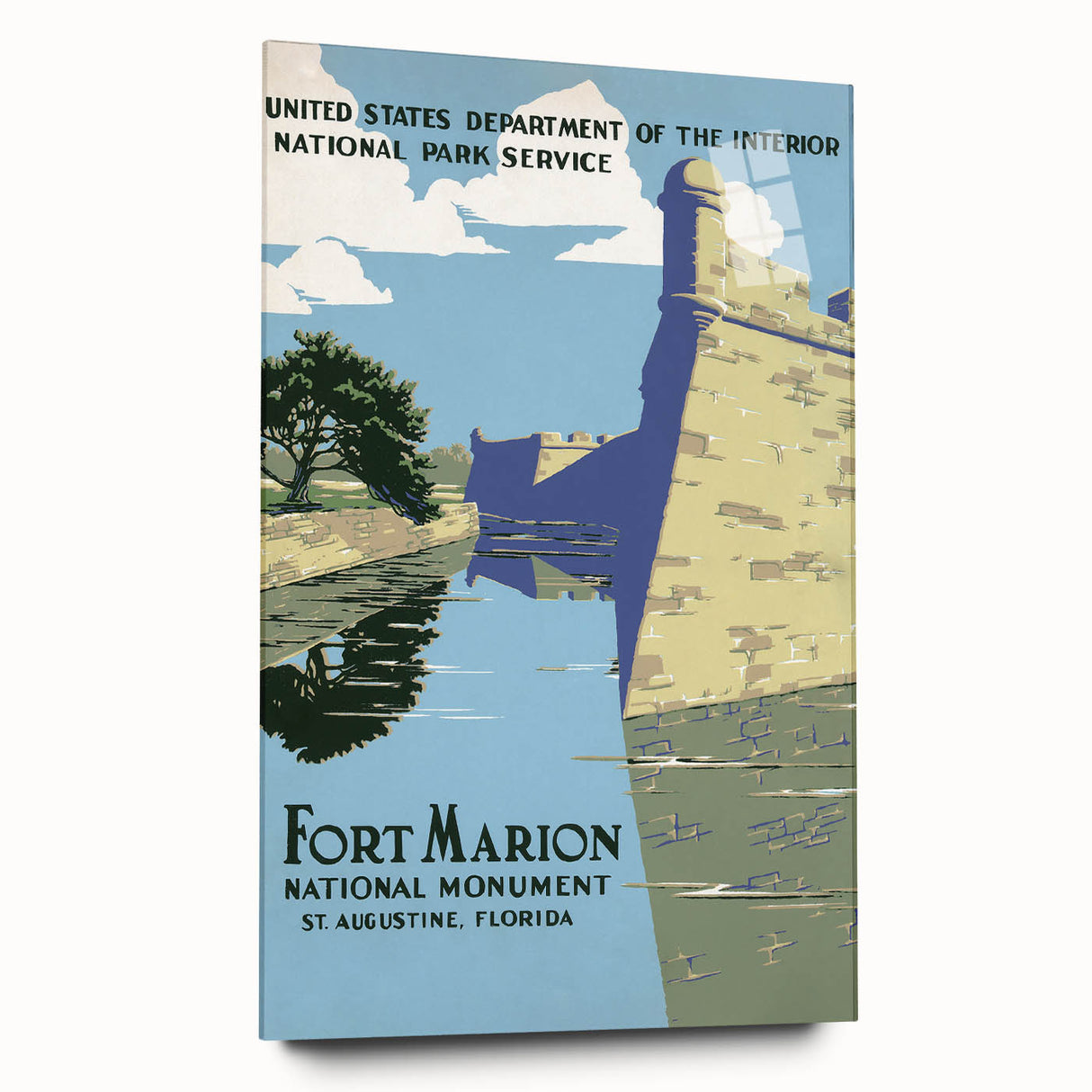 Fort Marion Vintage Travel Poster - Retro Florida Landmark Art