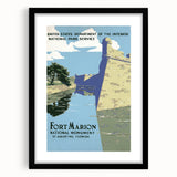 Fort Marion Vintage Travel Poster - Retro Florida Landmark Art