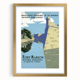 Fort Marion Vintage Travel Poster - Retro Florida Landmark Art