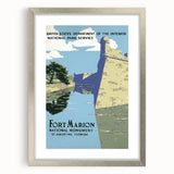 Fort Marion Vintage Travel Poster - Retro Florida Landmark Art
