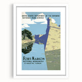 Fort Marion Vintage Travel Poster - Retro Florida Landmark Art