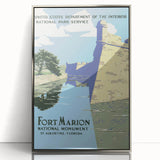 Fort Marion Vintage Travel Poster - Retro Florida Landmark Art