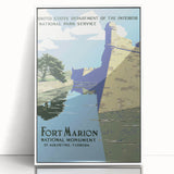 Fort Marion Vintage Travel Poster - Retro Florida Landmark Art