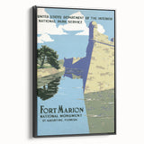 Fort Marion Vintage Travel Poster - Retro Florida Landmark Art