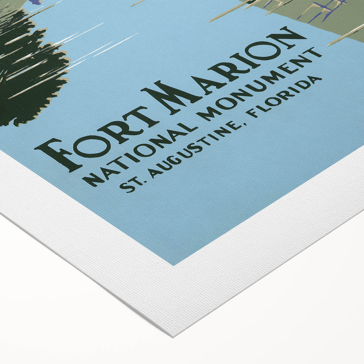 Fort Marion Vintage Travel Poster - Retro Florida Landmark Art