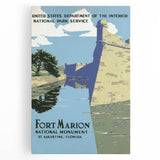 Fort Marion Vintage Travel Poster - Retro Florida Landmark Art
