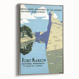 Fort Marion Vintage Travel Poster - Retro Florida Landmark Art