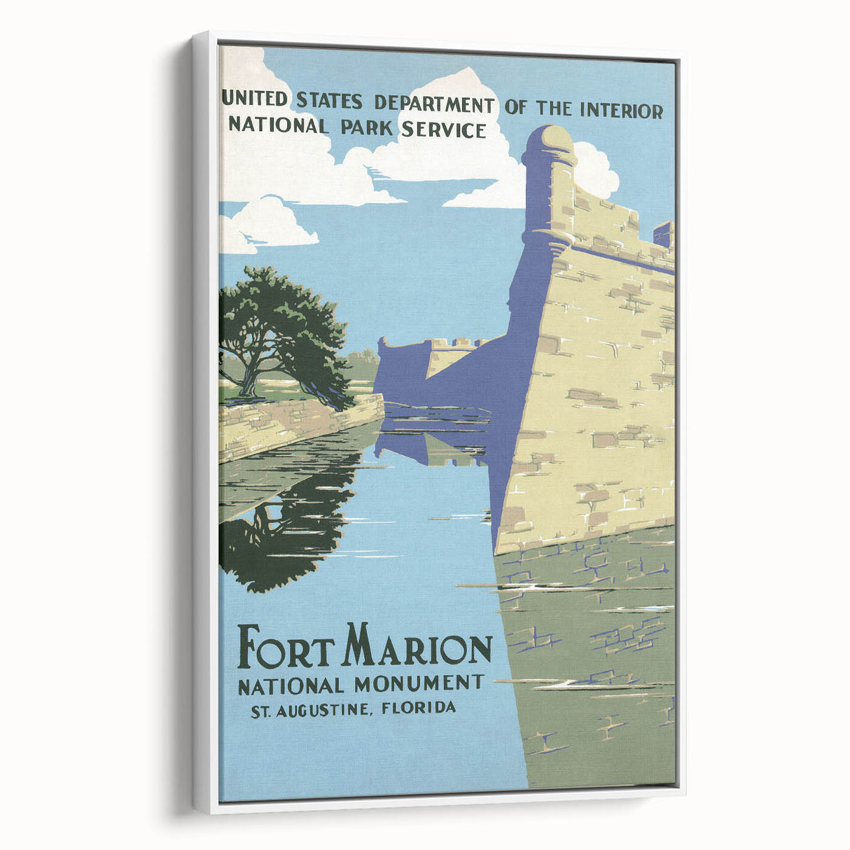 Fort Marion Vintage Travel Poster - Retro Florida Landmark Art