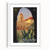 Palermo Vintage Travel Poster - Retro Italian Architecture Art