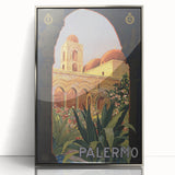 Palermo Vintage Travel Poster - Retro Italian Architecture Art