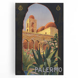 Palermo Vintage Travel Poster - Retro Italian Architecture Art