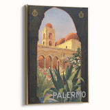 Palermo Vintage Travel Poster - Retro Italian Architecture Art
