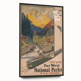 Vintage Travel Poster - Far West National Parks | Retro Travel Art