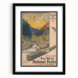 Vintage Travel Poster - Far West National Parks | Retro Travel Art