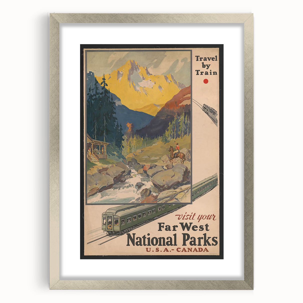 Vintage Travel Poster - Far West National Parks | Retro Travel Art