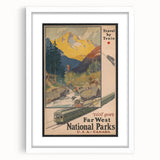 Vintage Travel Poster - Far West National Parks | Retro Travel Art