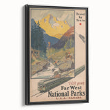 Vintage Travel Poster - Far West National Parks | Retro Travel Art