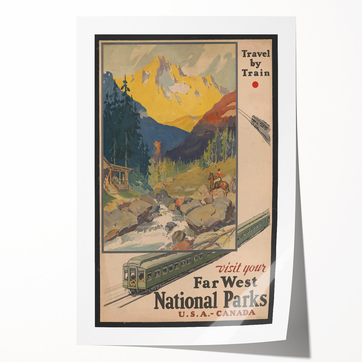 Vintage Travel Poster - Far West National Parks | Retro Travel Art