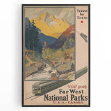 Vintage Travel Poster - Far West National Parks | Retro Travel Art