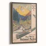 Vintage Travel Poster - Far West National Parks | Retro Travel Art