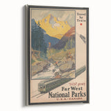 Vintage Travel Poster - Far West National Parks | Retro Travel Art
