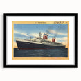 Vintage S.S. United States Travel Poster - Retro Ocean Liner Art