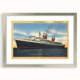 Vintage S.S. United States Travel Poster - Retro Ocean Liner Art