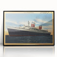 Vintage S.S. United States Travel Poster - Retro Ocean Liner Art